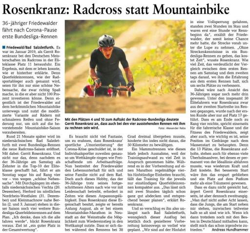 Rosenkranz: Radcross statt Mountainbike