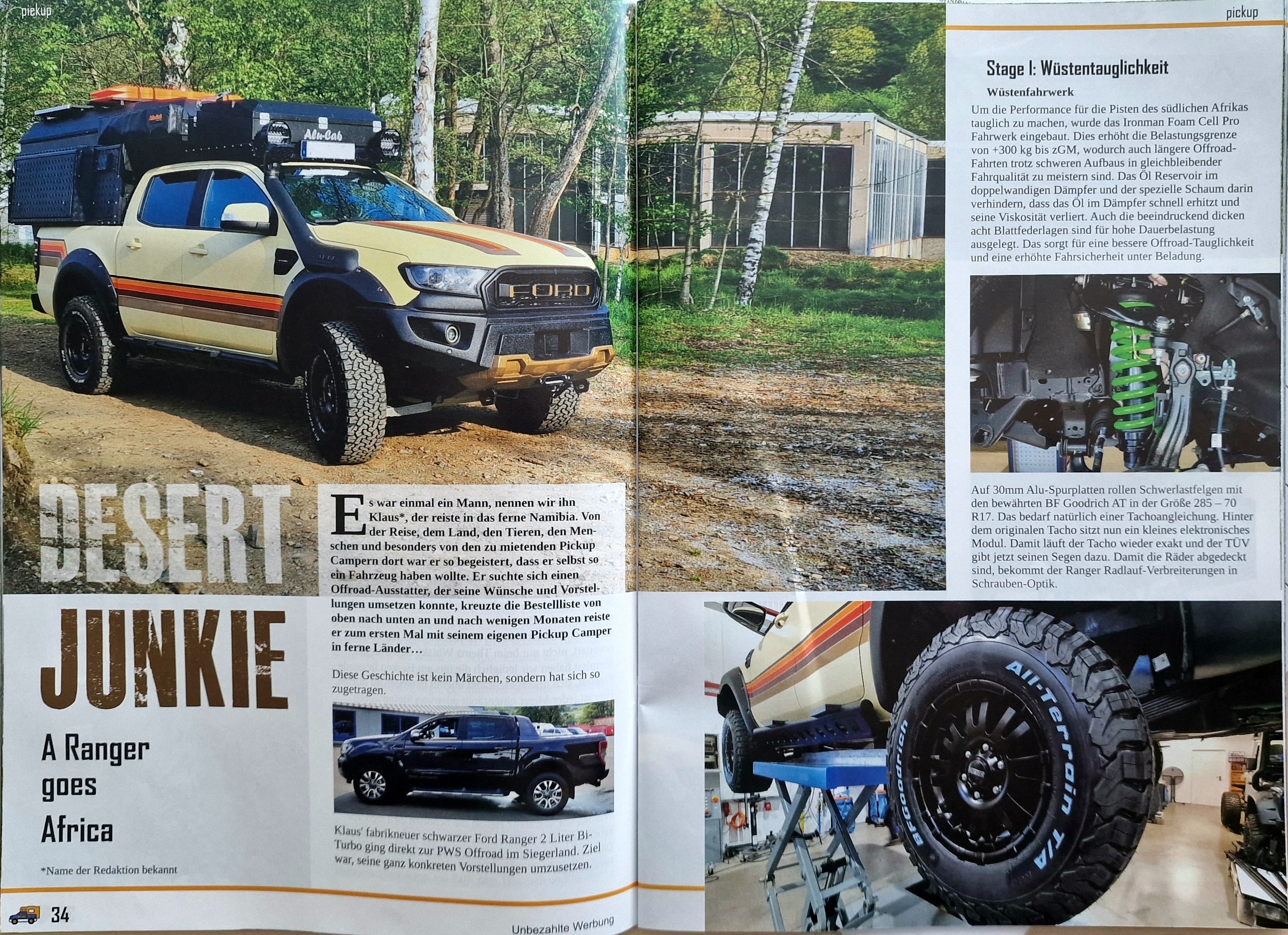 Unser Desert Junkie Projekt auf  6 ganzen Seiten im neuen Pickup Camper Magazin